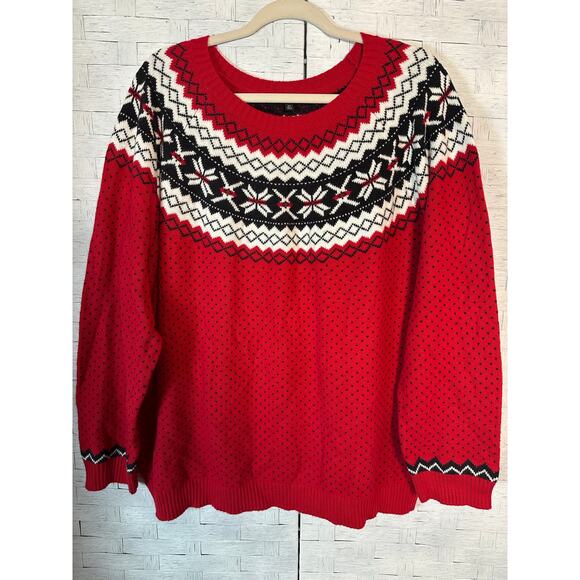 Talbots holiday yolk fair Isle sweater crewneck winter cozycore plus size - Picture 2 of 10